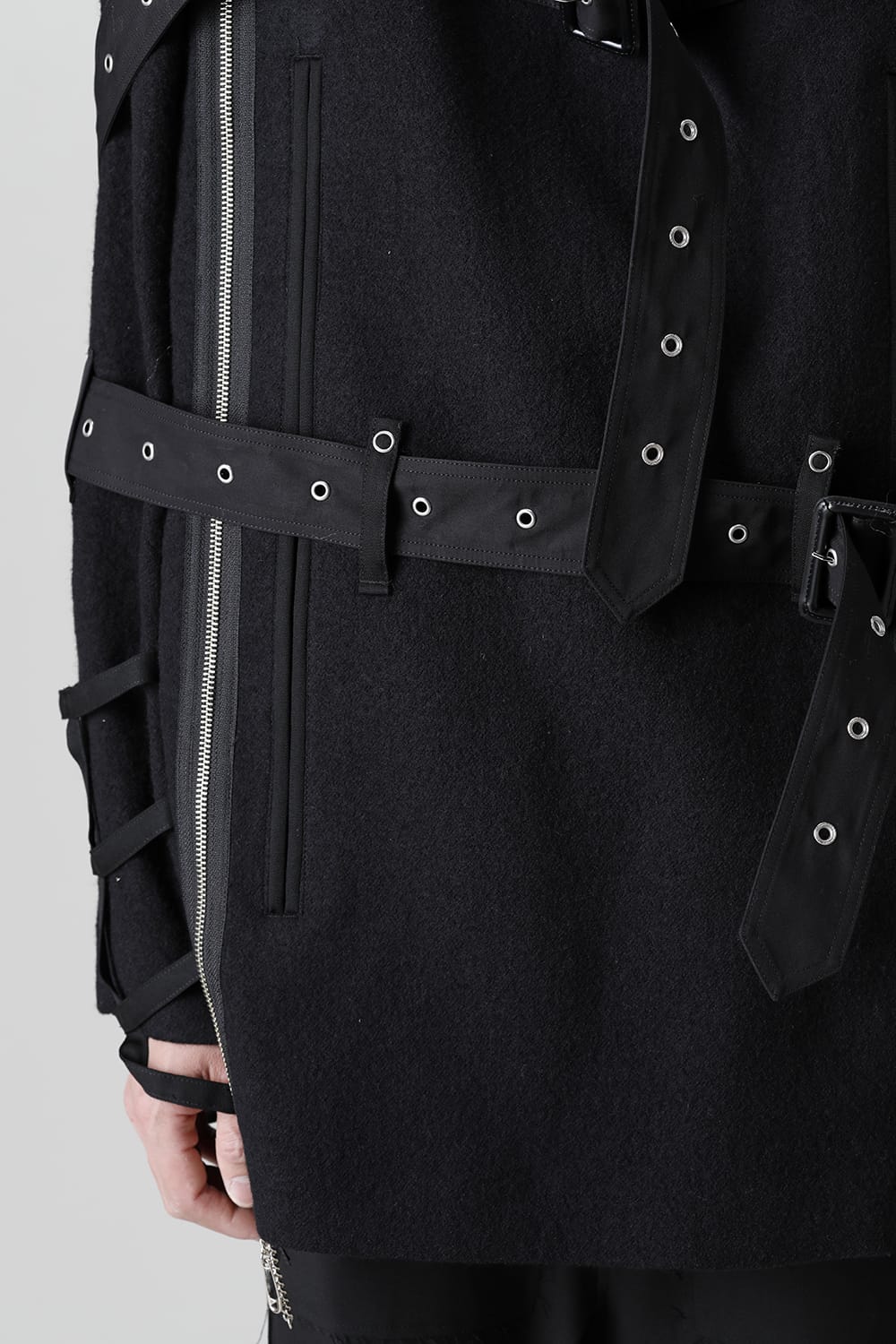 Music Staff Strapped Boat Neck Jacket