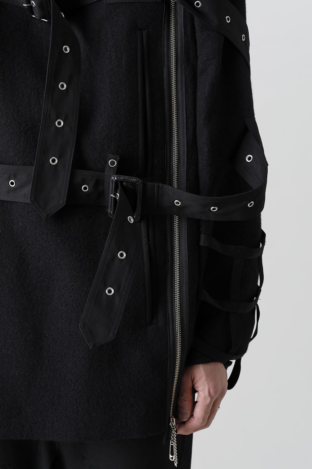 Music Staff Strapped Boat Neck Jacket