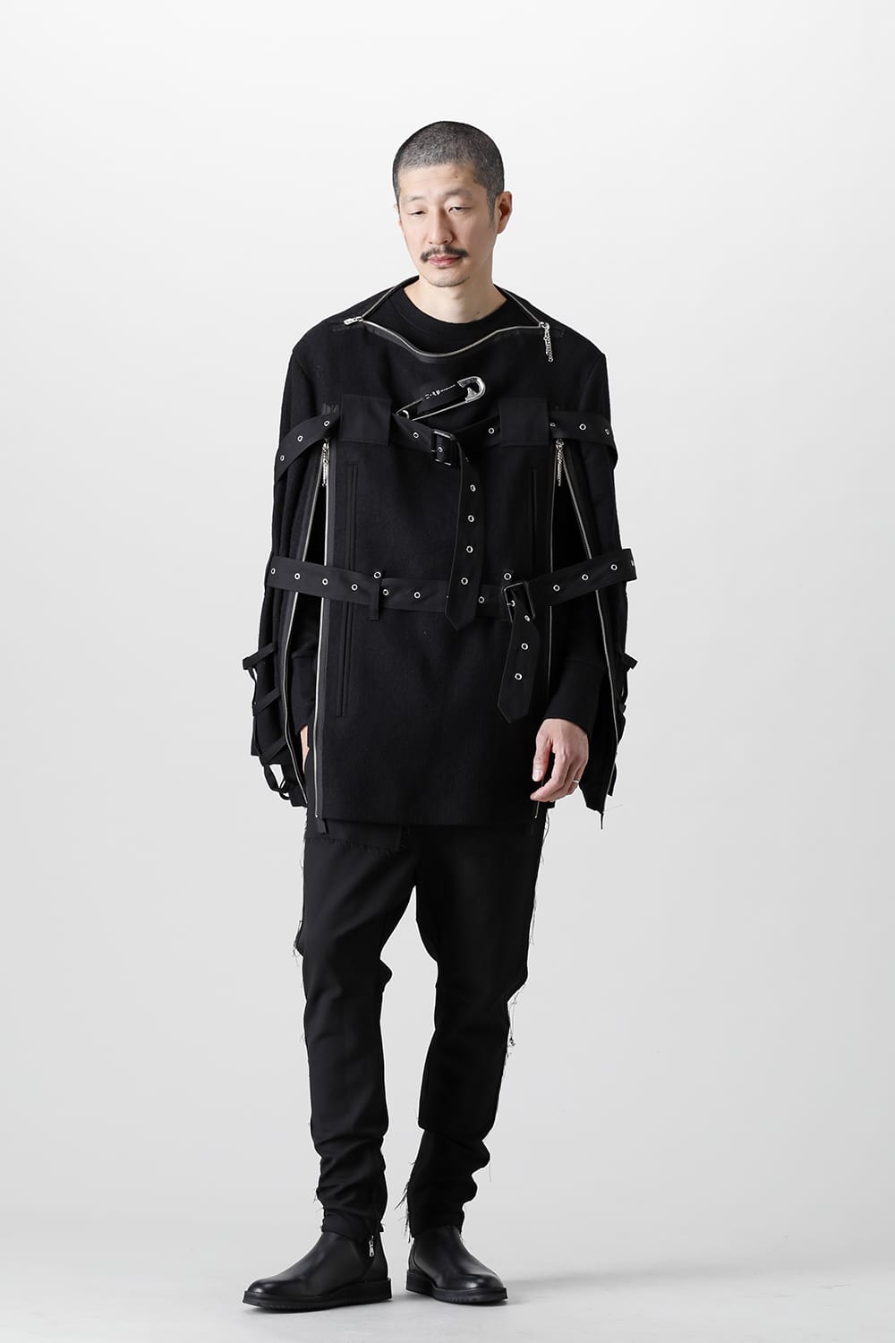 Music Staff Strapped Boat Neck Jacket