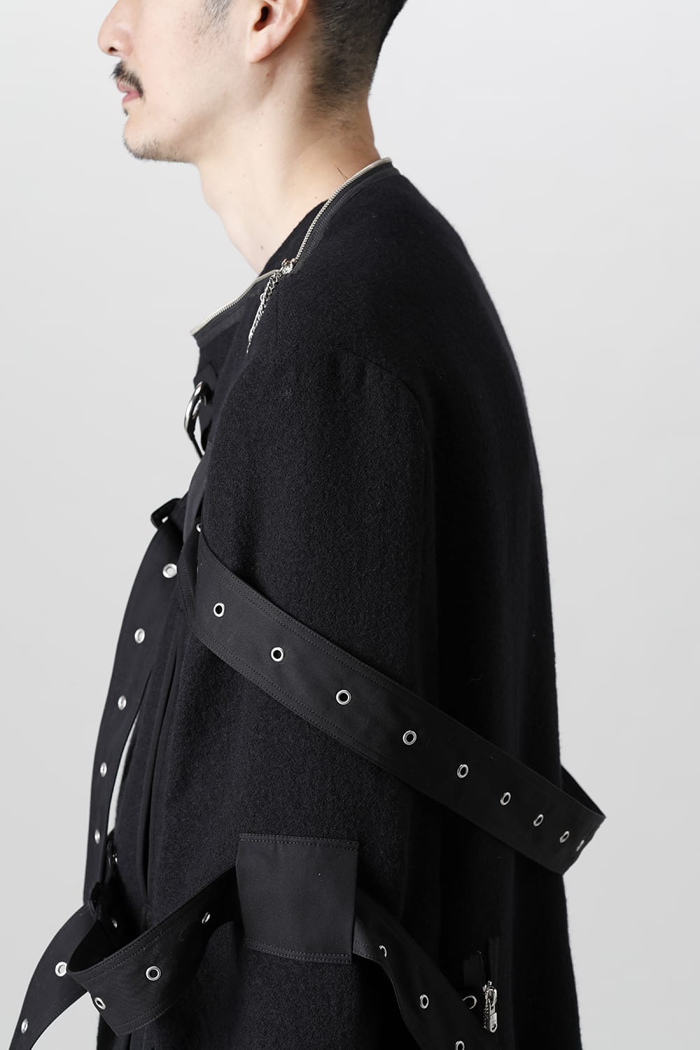 Music Staff Strapped Boat Neck Jacket