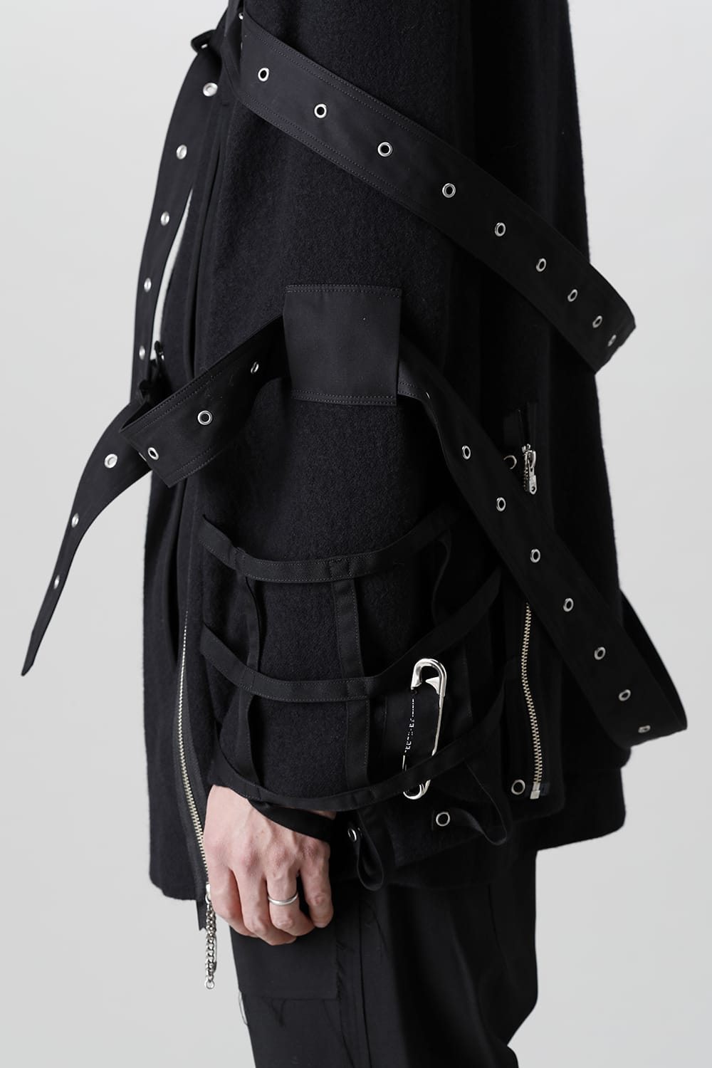 Music Staff Strapped Boat Neck Jacket