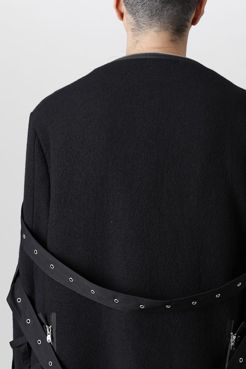 Music Staff Strapped Boat Neck Jacket