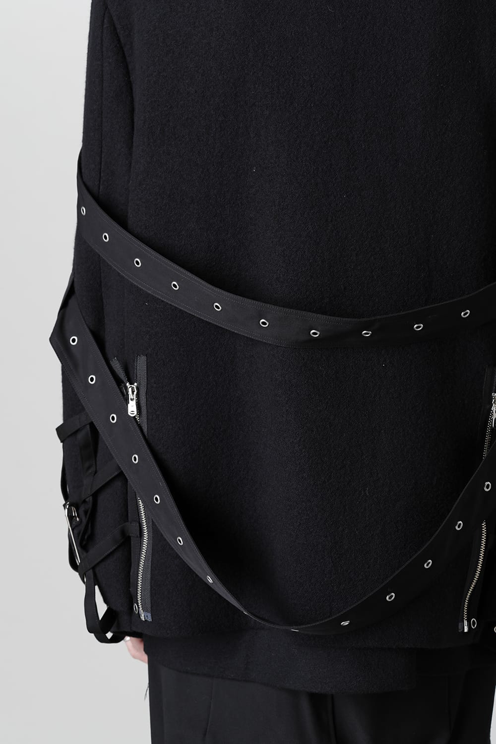 Music Staff Strapped Boat Neck Jacket