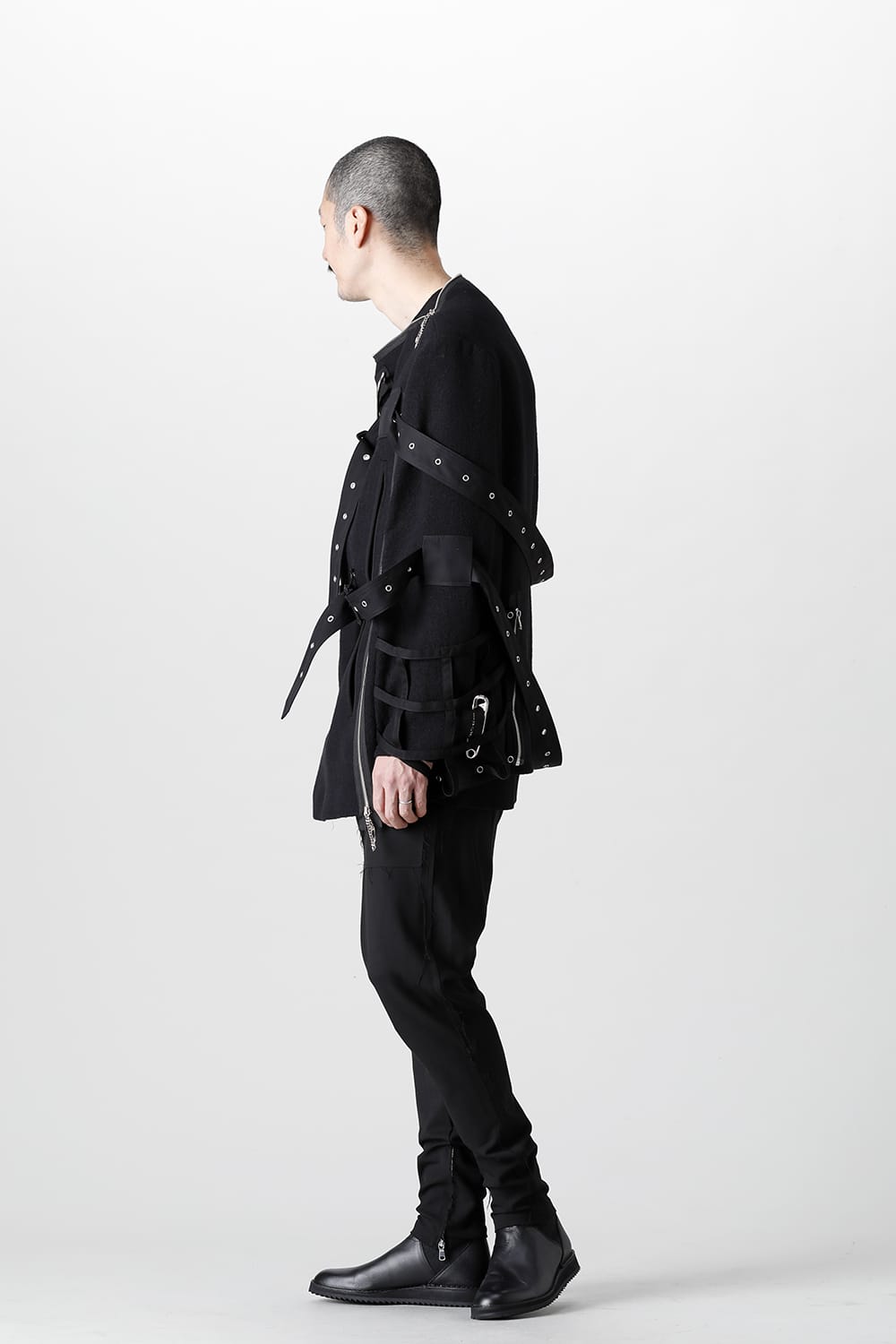 Music Staff Strapped Boat Neck Jacket