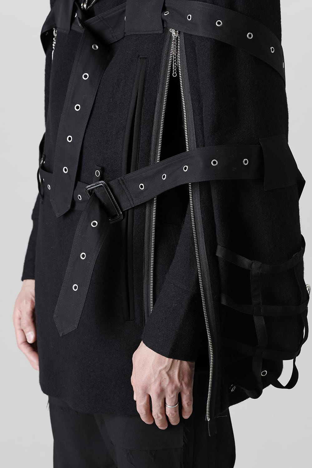 Music Staff Strapped Boat Neck Jacket