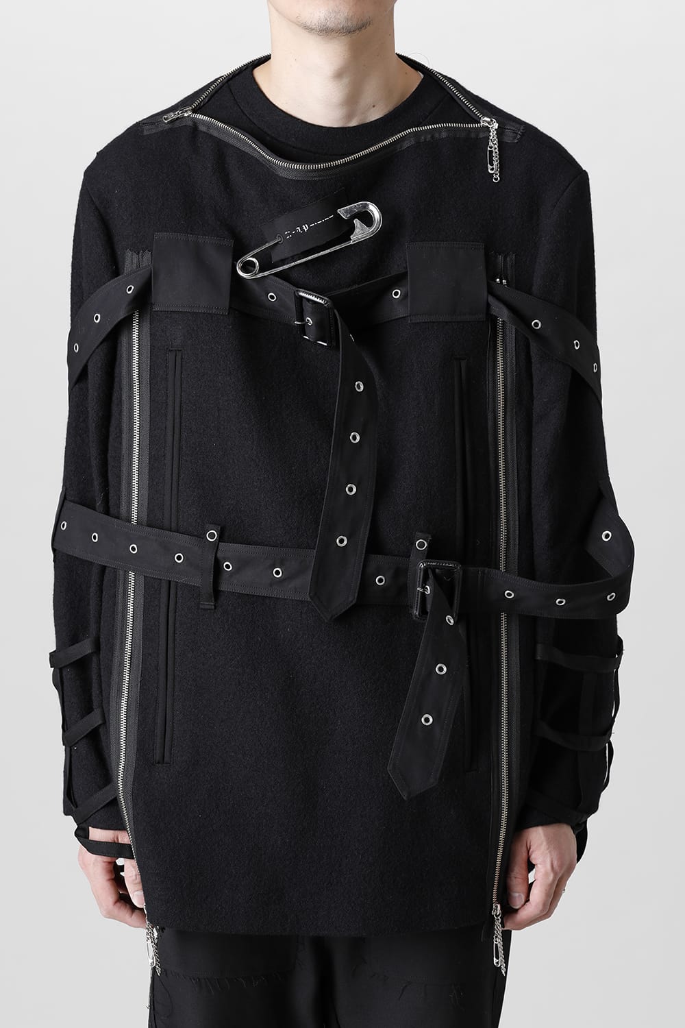 Music Staff Strapped Boat Neck Jacket