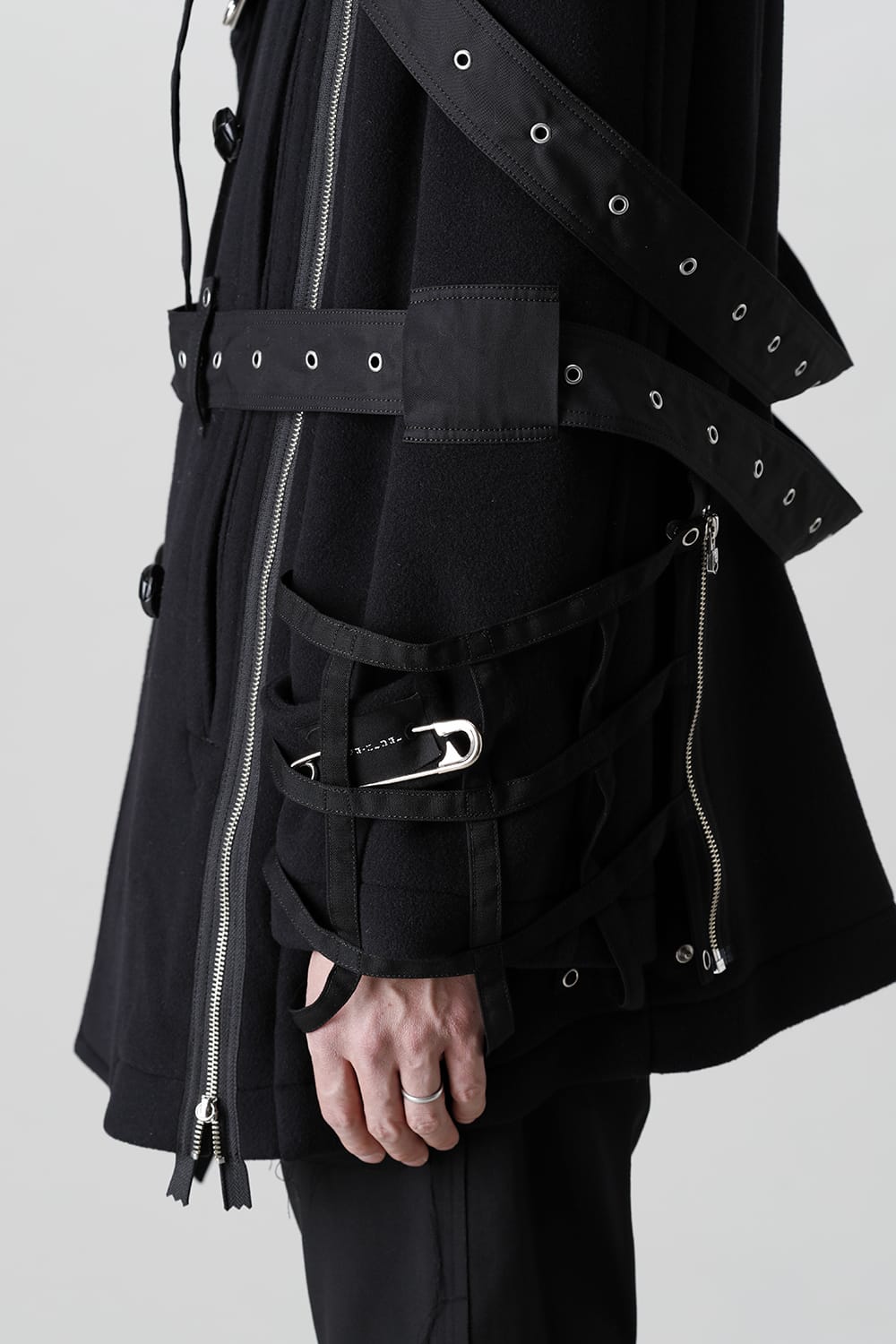 Music Staff Strapped Blanket Pea Coat