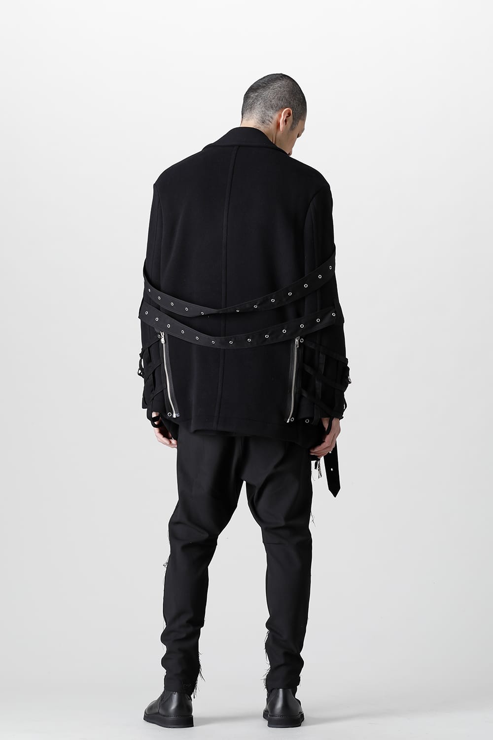 Music Staff Strapped Blanket Pea Coat