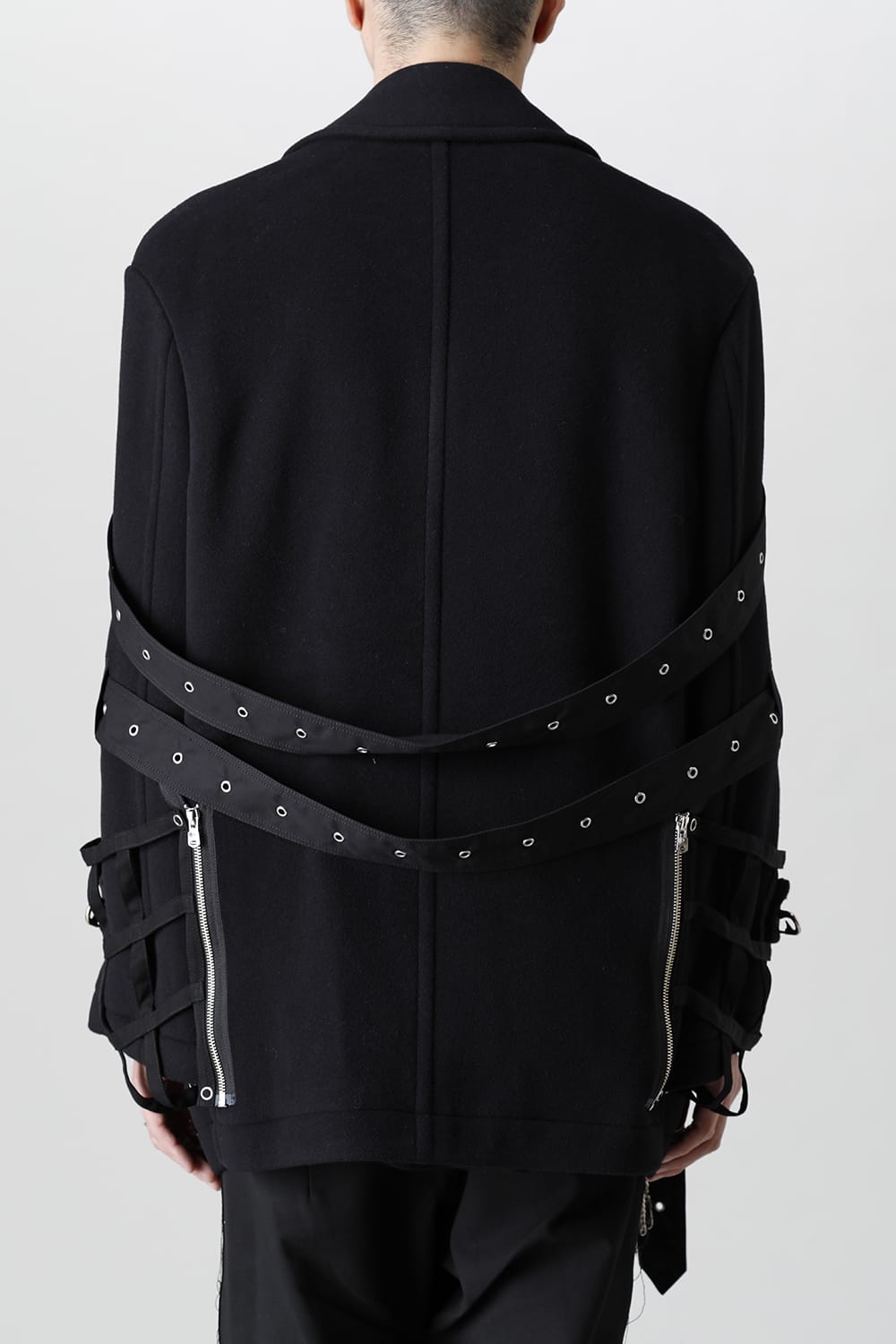 Music Staff Strapped Blanket Pea Coat