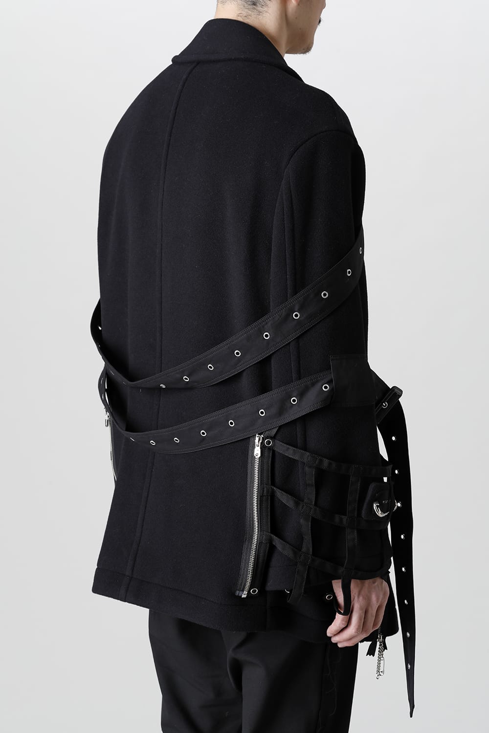 Music Staff Strapped Blanket Pea Coat