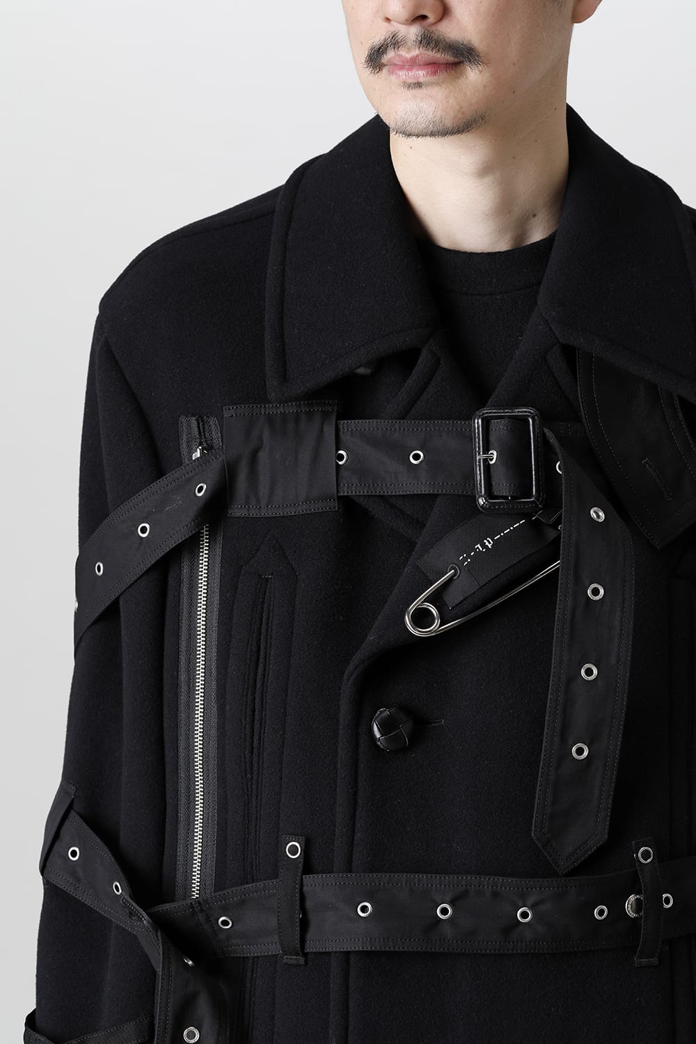 Music Staff Strapped Blanket Pea Coat