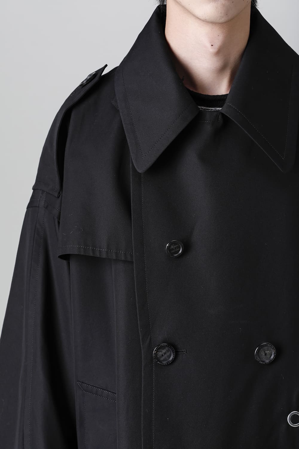 double zip balloon shaped trench coat