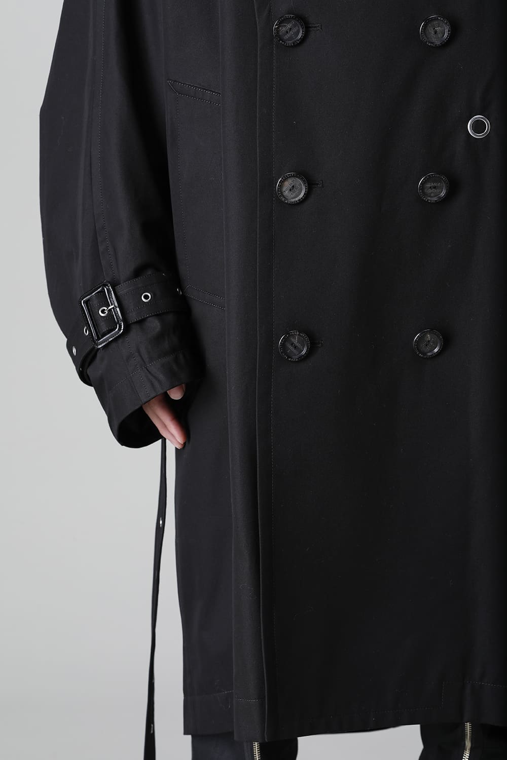 double zip balloon shaped trench coat