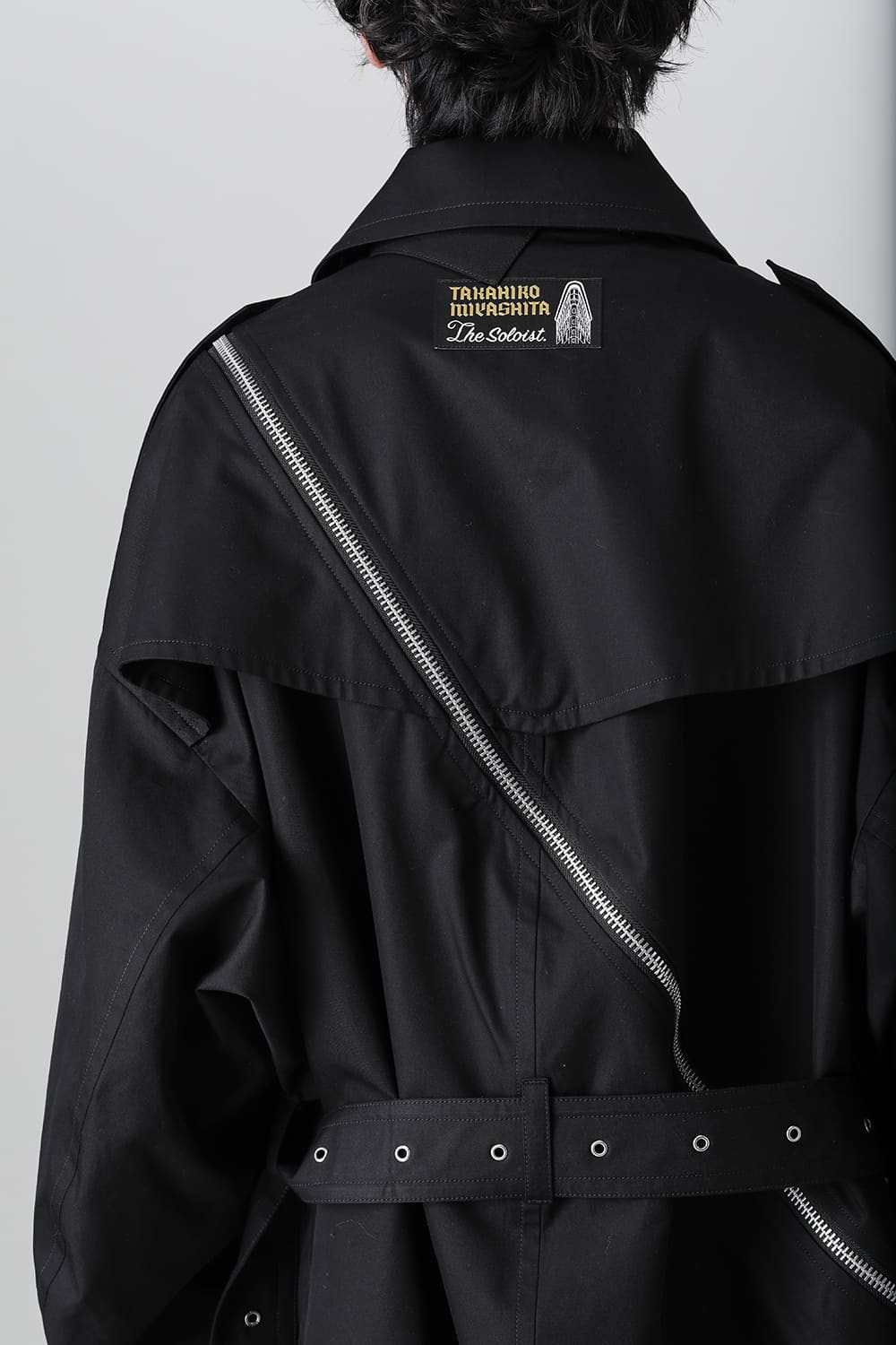 double zip balloon shaped trench coat