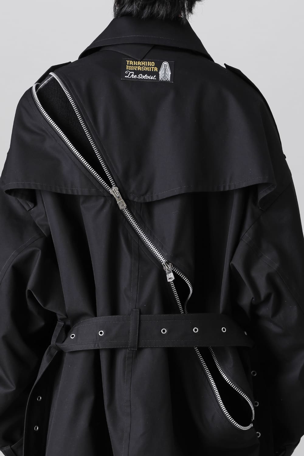 double zip balloon shaped trench coat