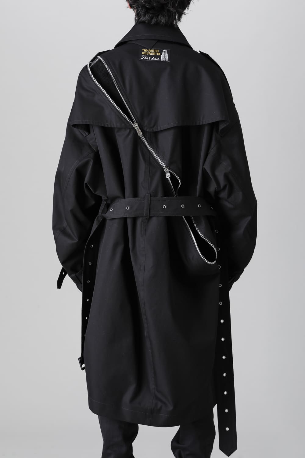 double zip balloon shaped trench coat
