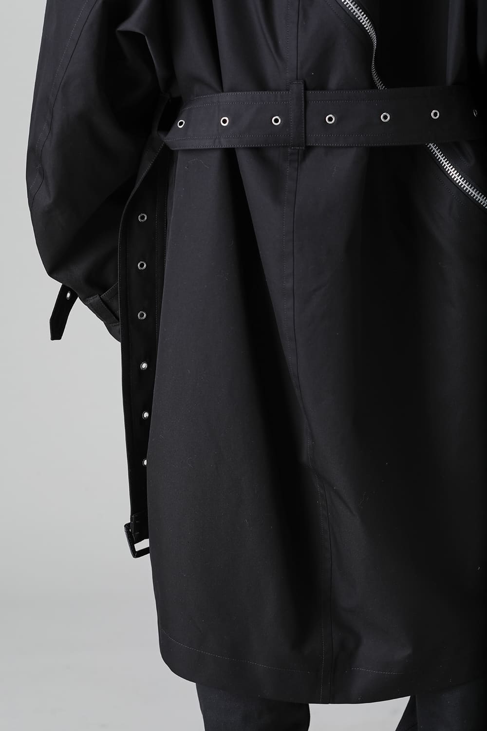 double zip balloon shaped trench coat