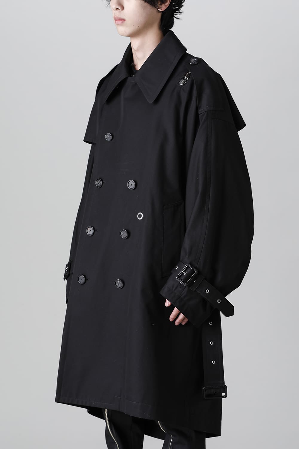 double zip balloon shaped trench coat