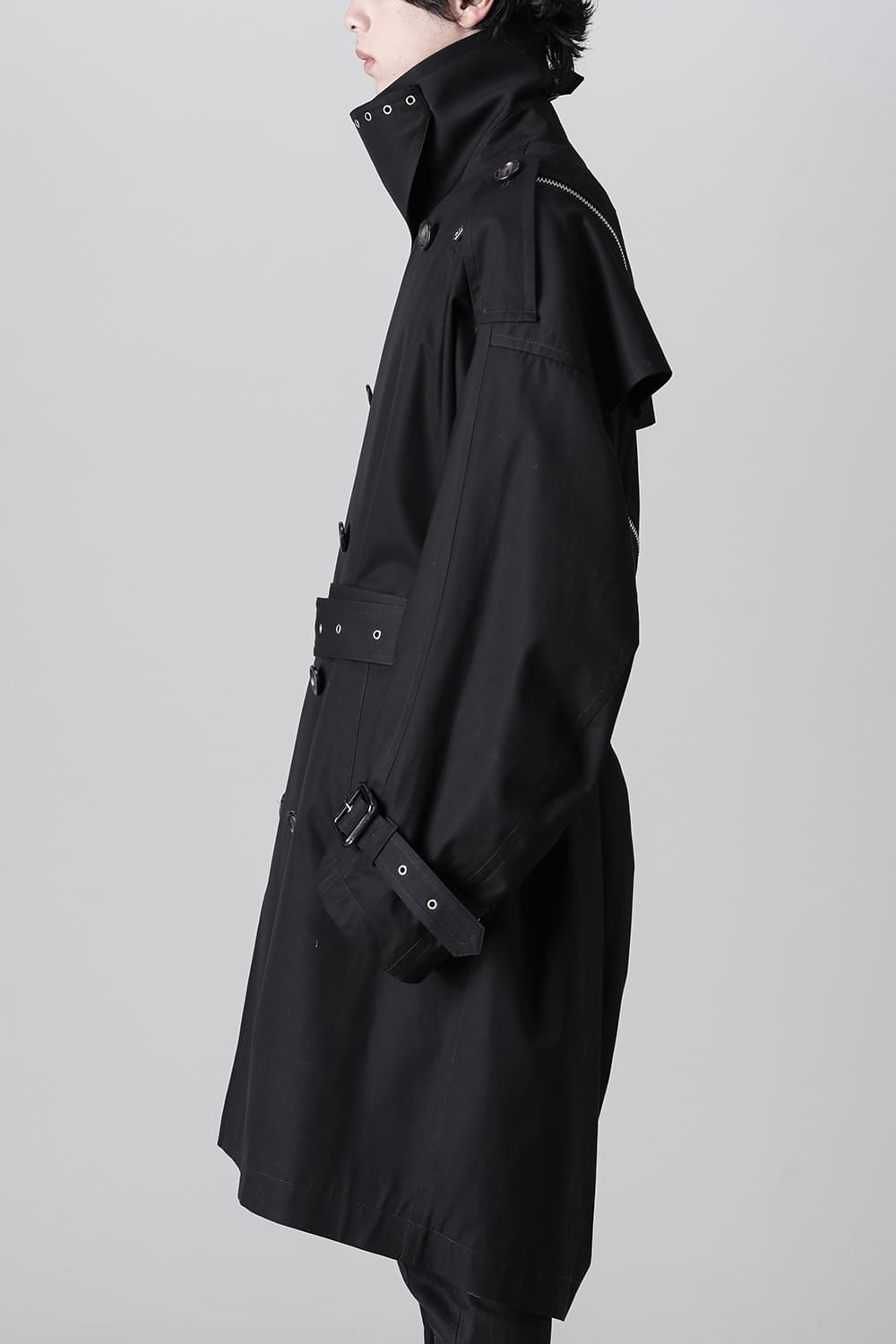 double zip balloon shaped trench coat