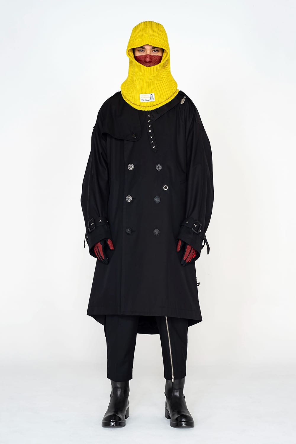 double zip balloon shaped trench coat