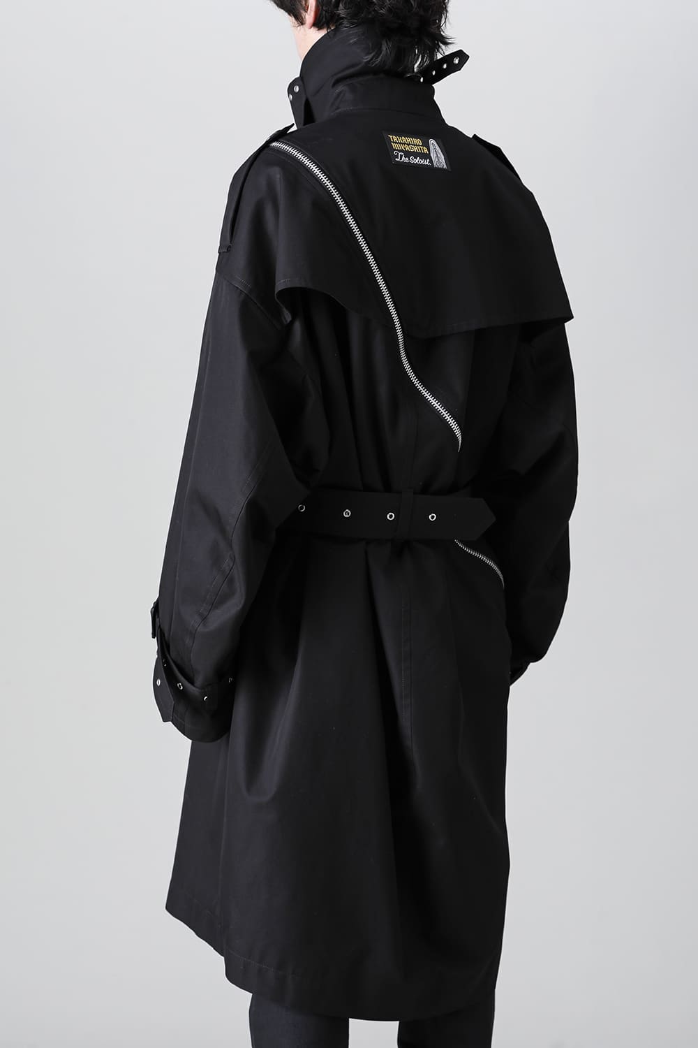 double zip balloon shaped trench coat