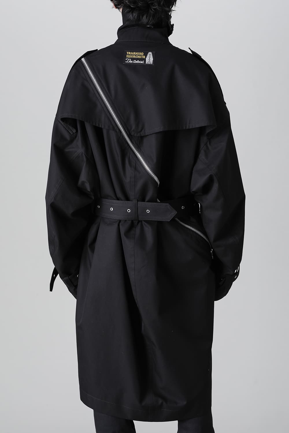 double zip balloon shaped trench coat