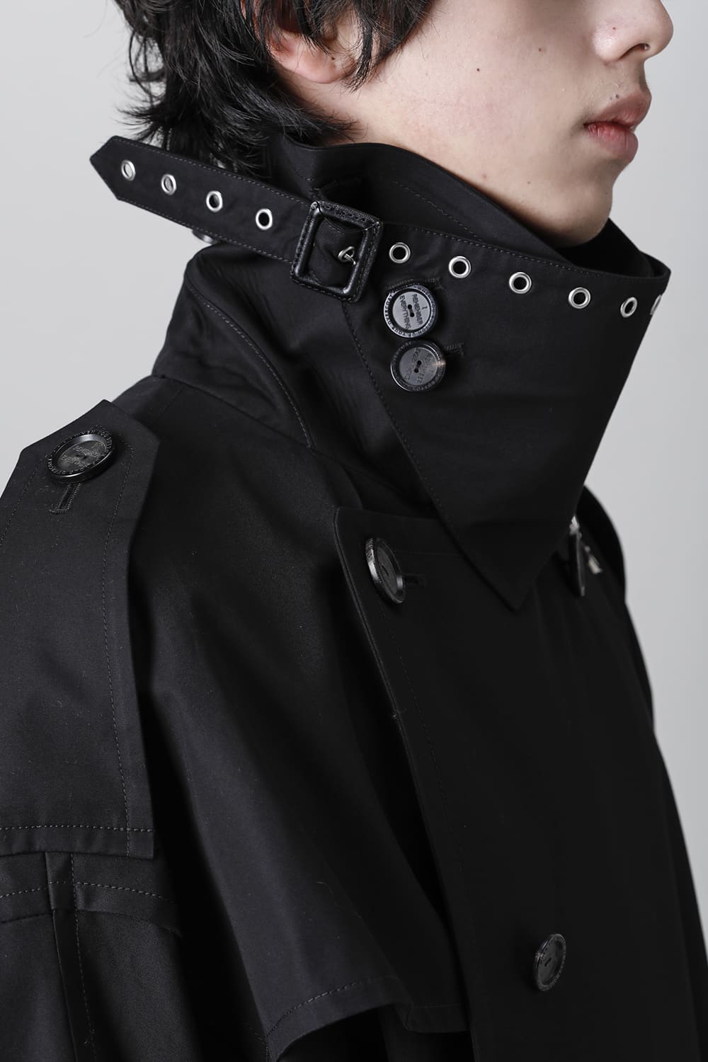 double zip balloon shaped trench coat