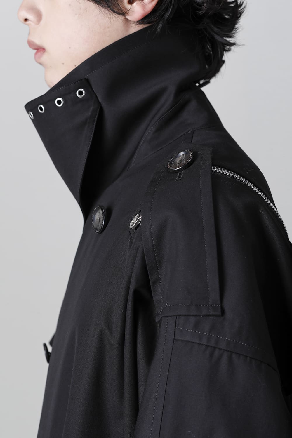 double zip balloon shaped trench coat