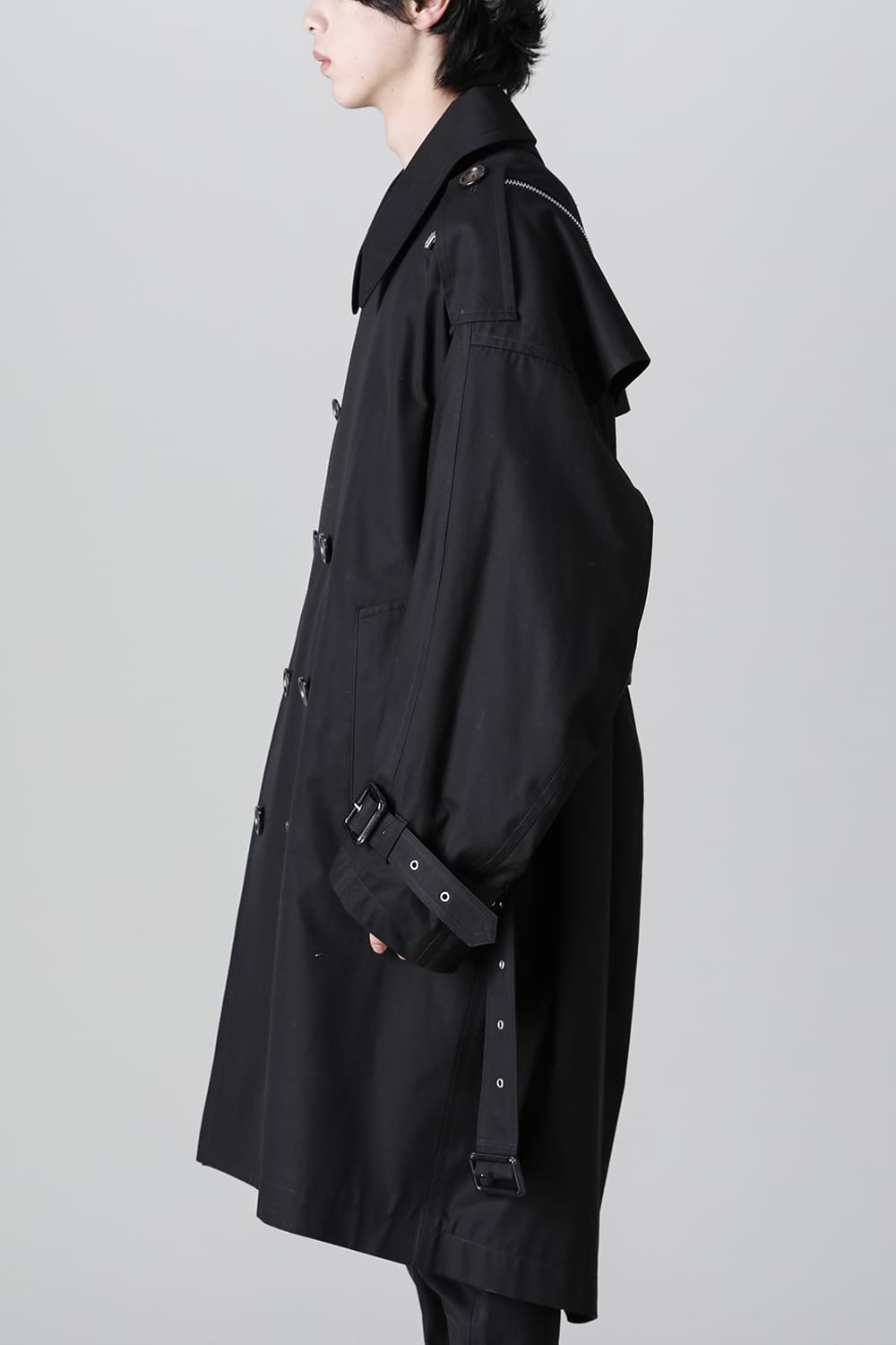 double zip balloon shaped trench coat