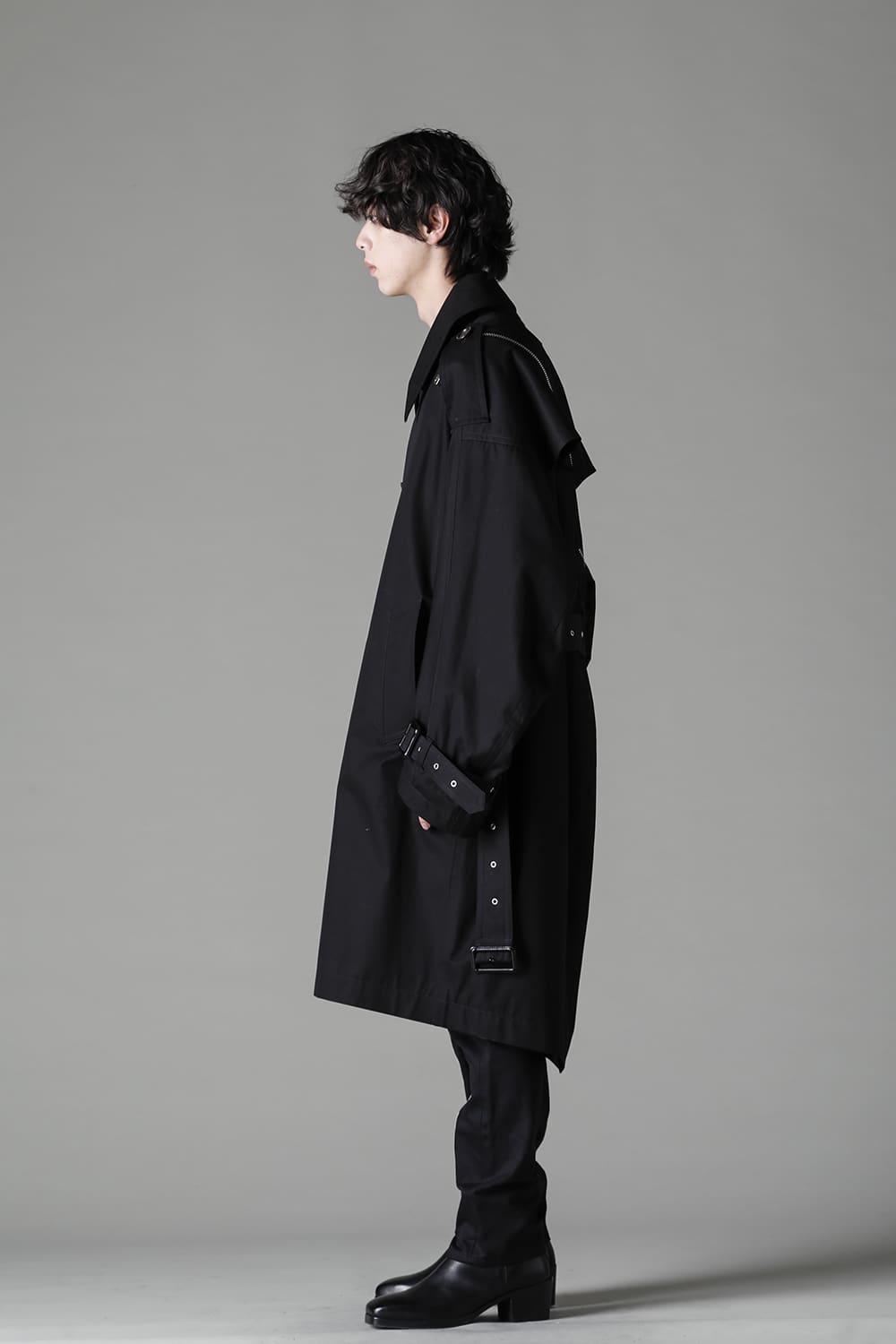double zip balloon shaped trench coat