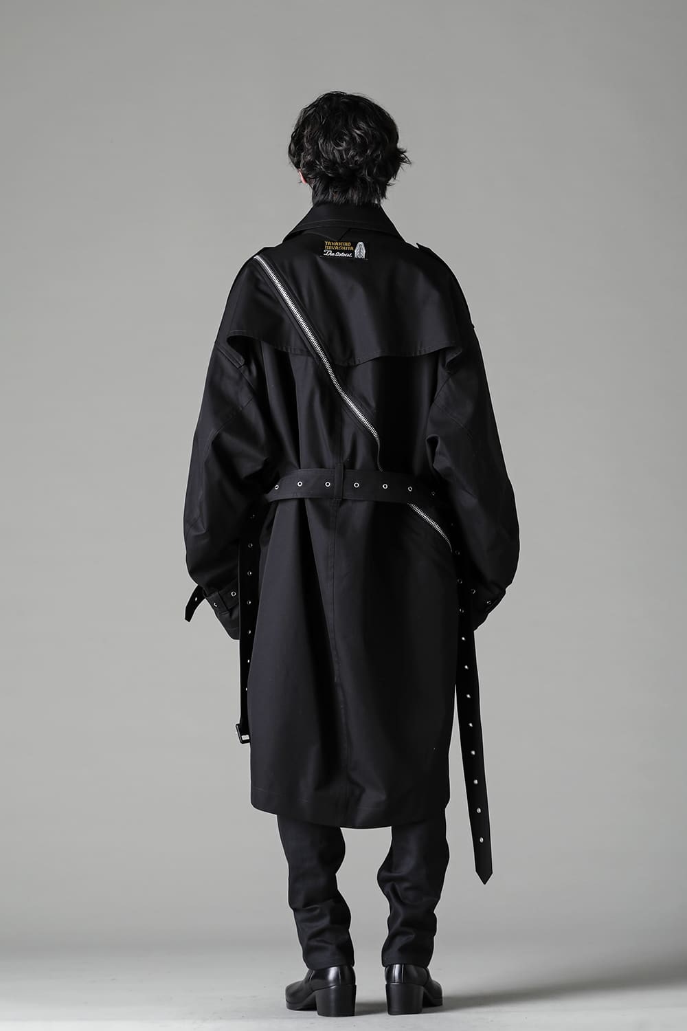 double zip balloon shaped trench coat