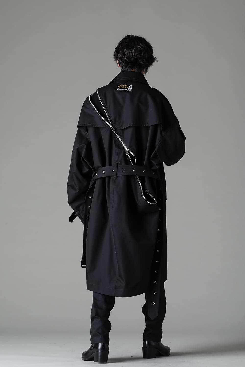 double zip balloon shaped trench coat