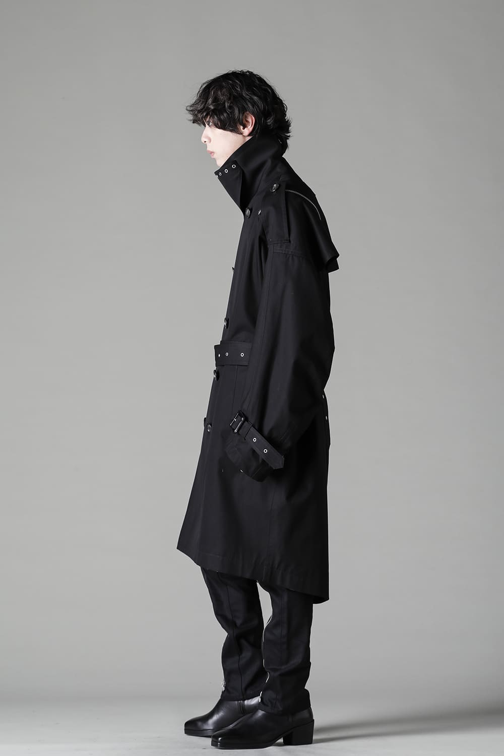 double zip balloon shaped trench coat