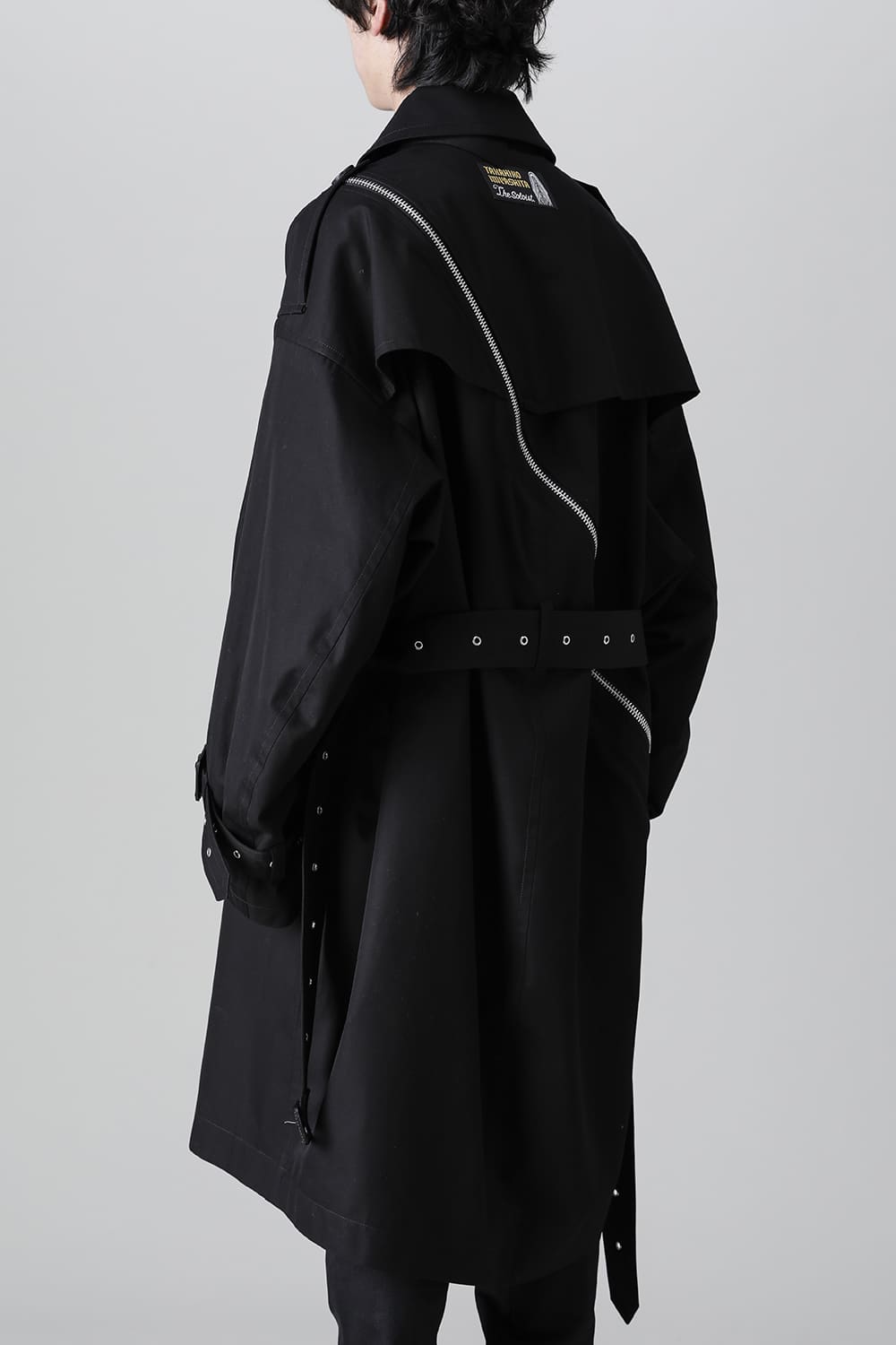 double zip balloon shaped trench coat