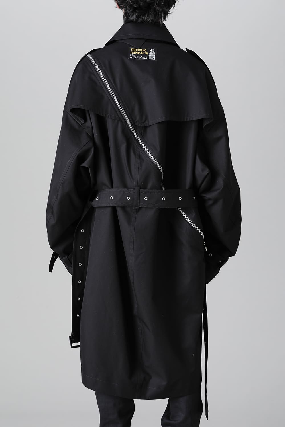 double zip balloon shaped trench coat