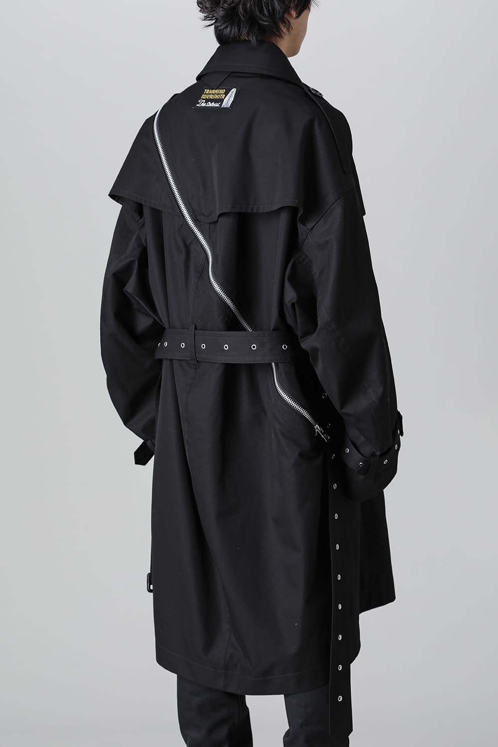 double zip balloon shaped trench coat