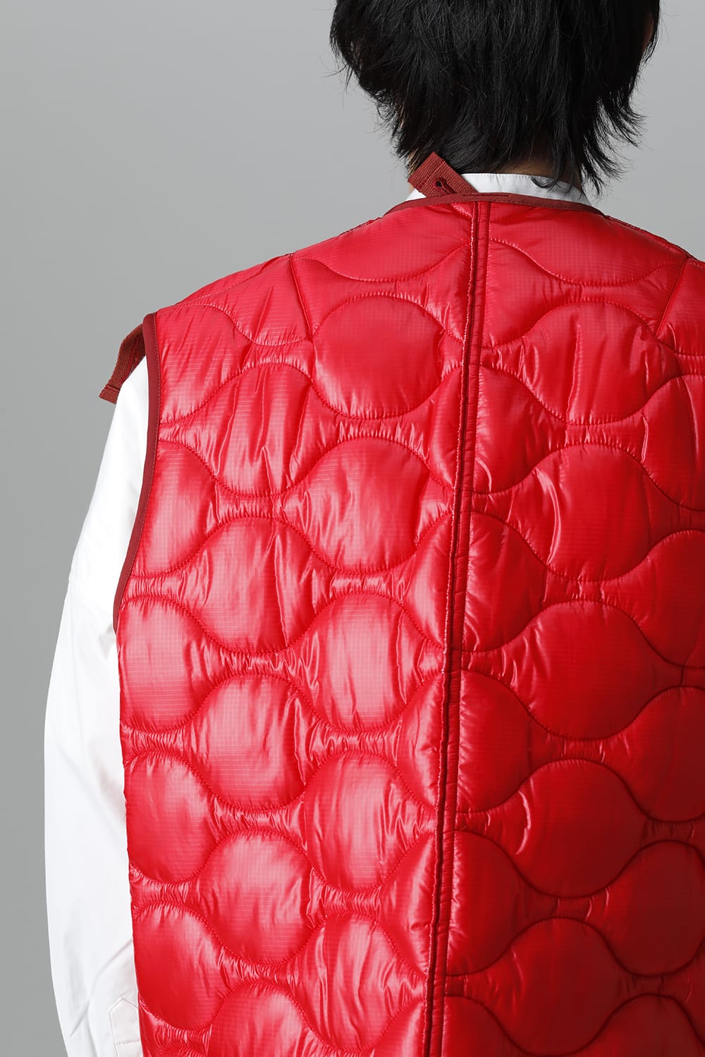 Oversized Quilting Liner Vest. Red