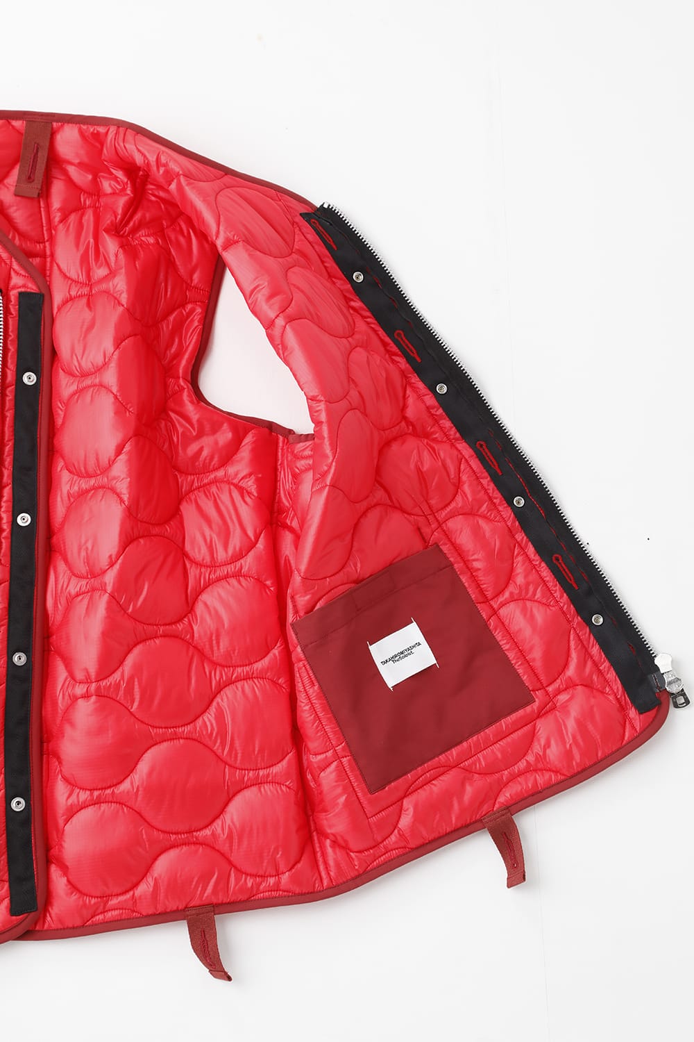Oversized Quilting Liner Vest. Red