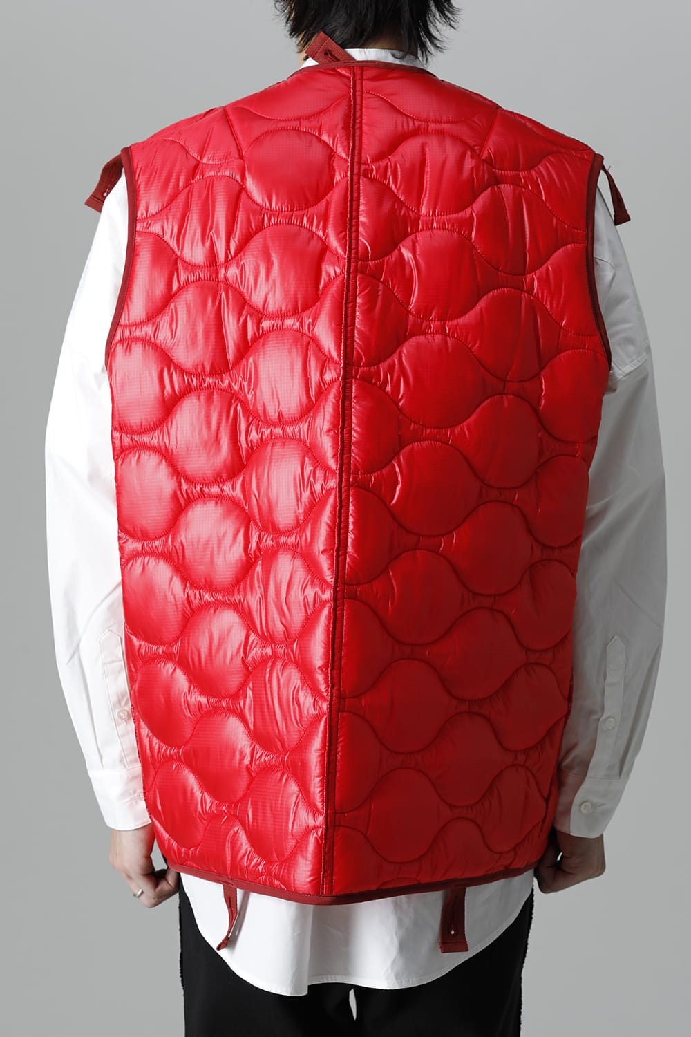 Oversized Quilting Liner Vest. Red
