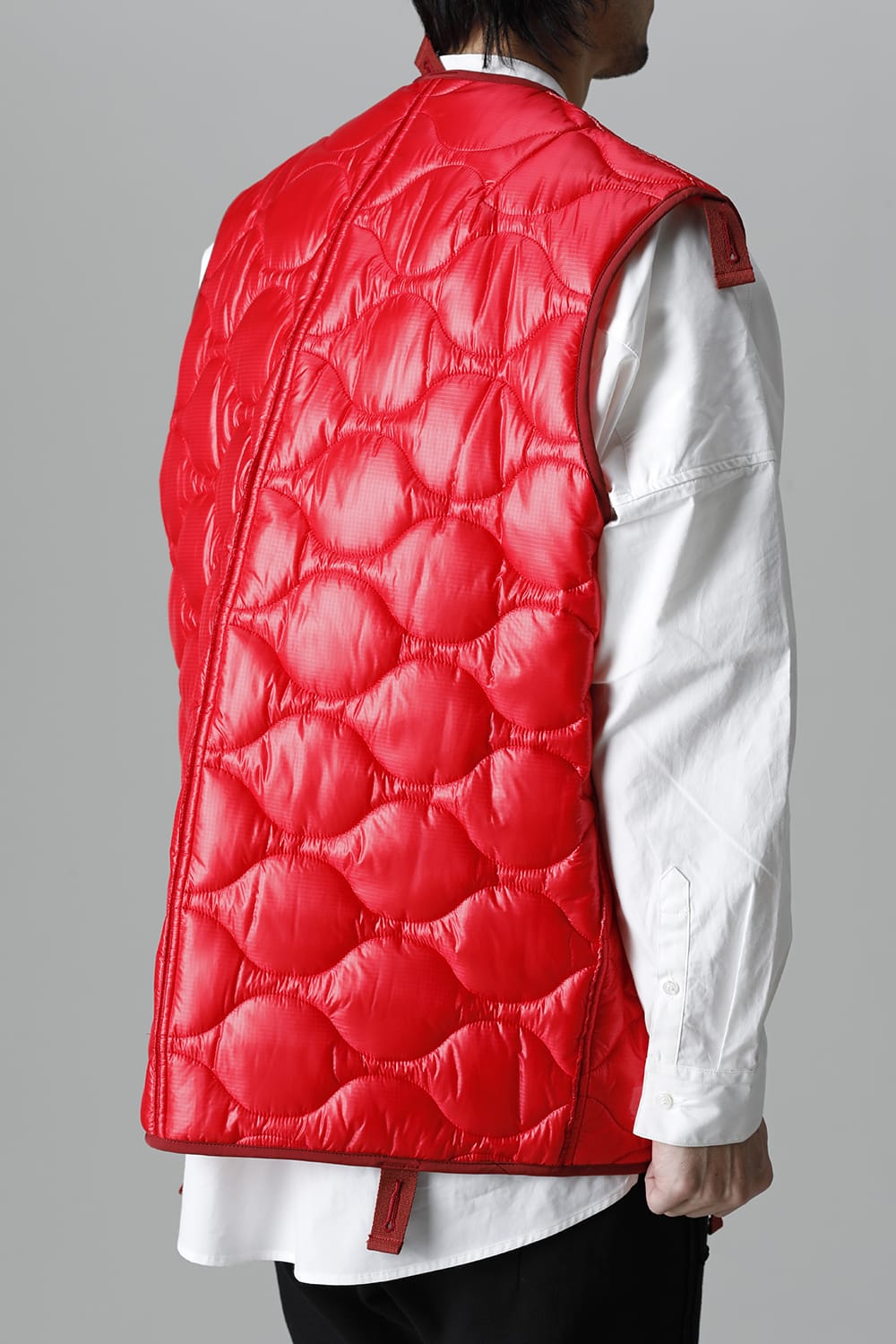 Oversized Quilting Liner Vest. Red