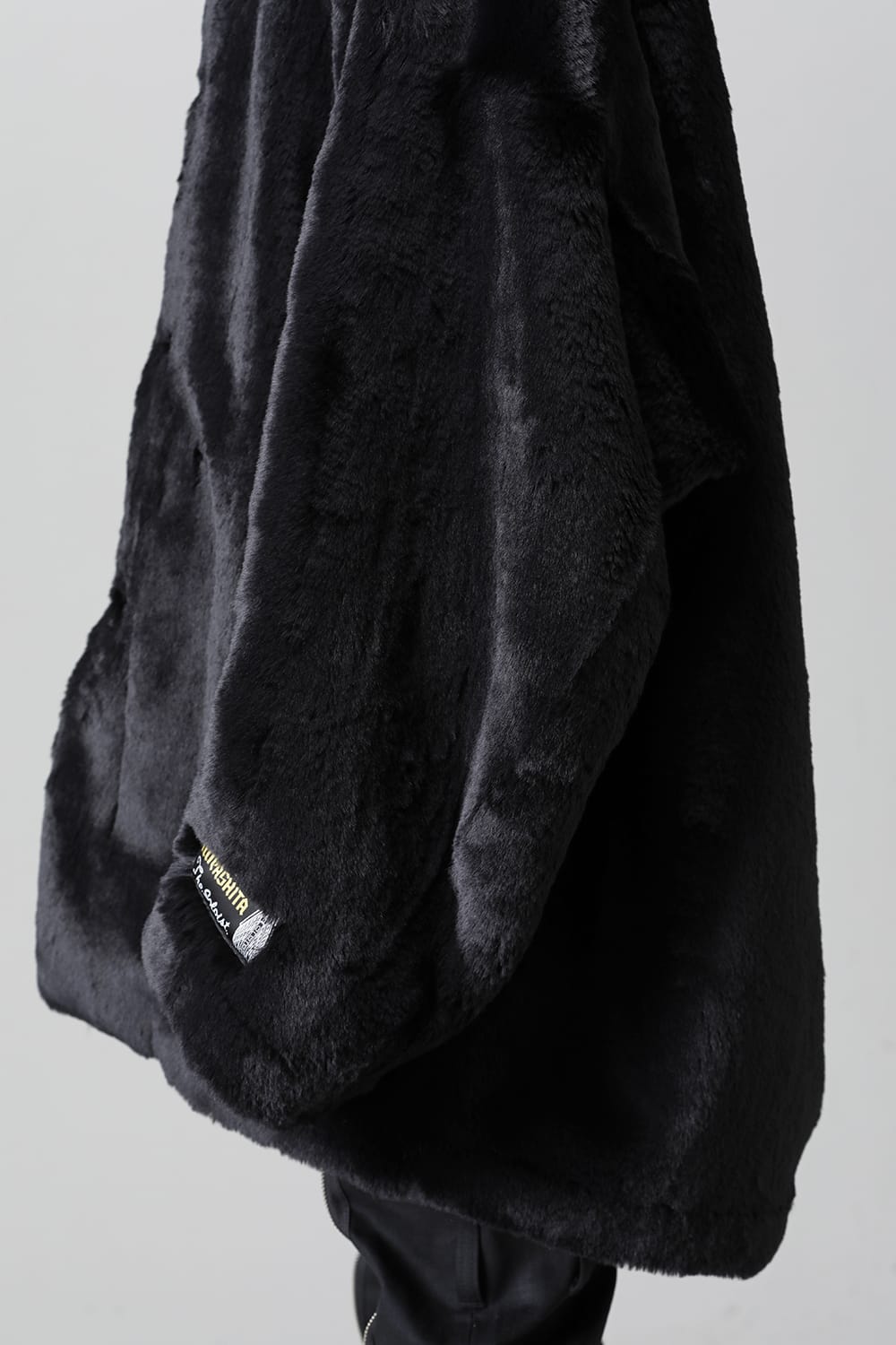 double zip balloon shaped faux fur coat