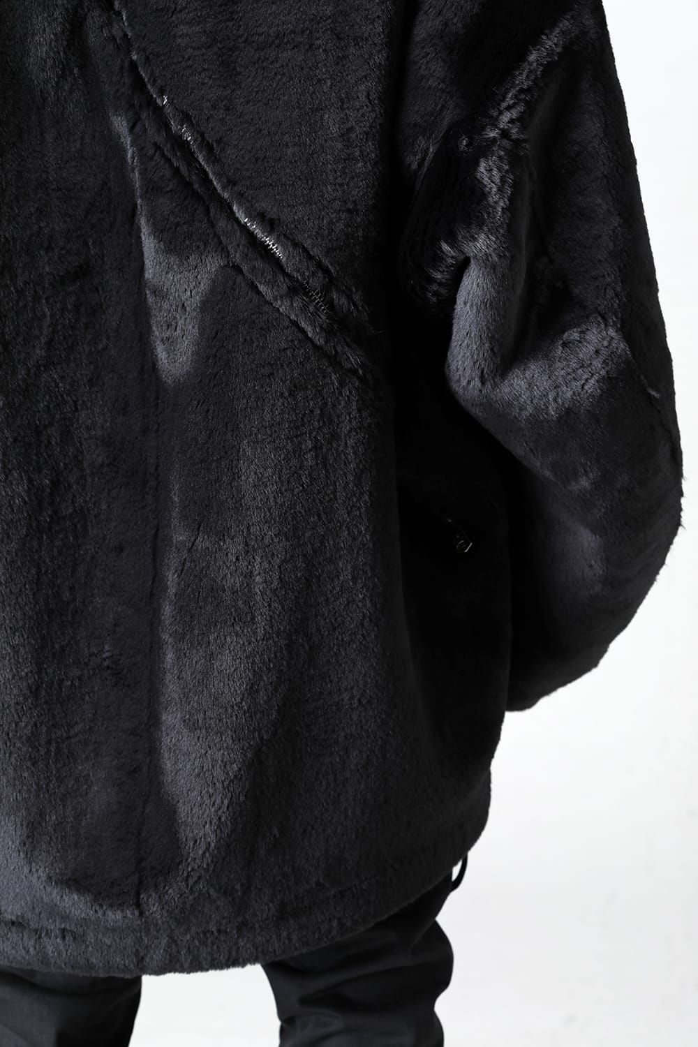 double zip balloon shaped faux fur coat