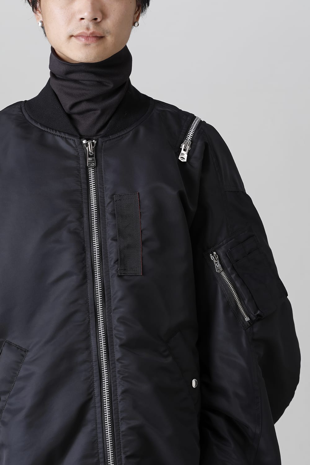 double zip balloon shaped bomber jacket