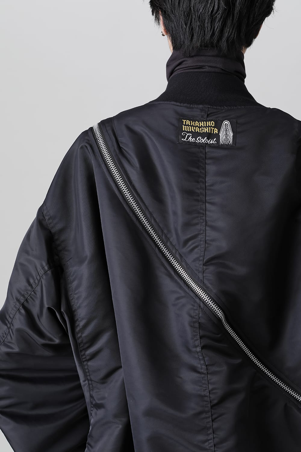 double zip balloon shaped bomber jacket