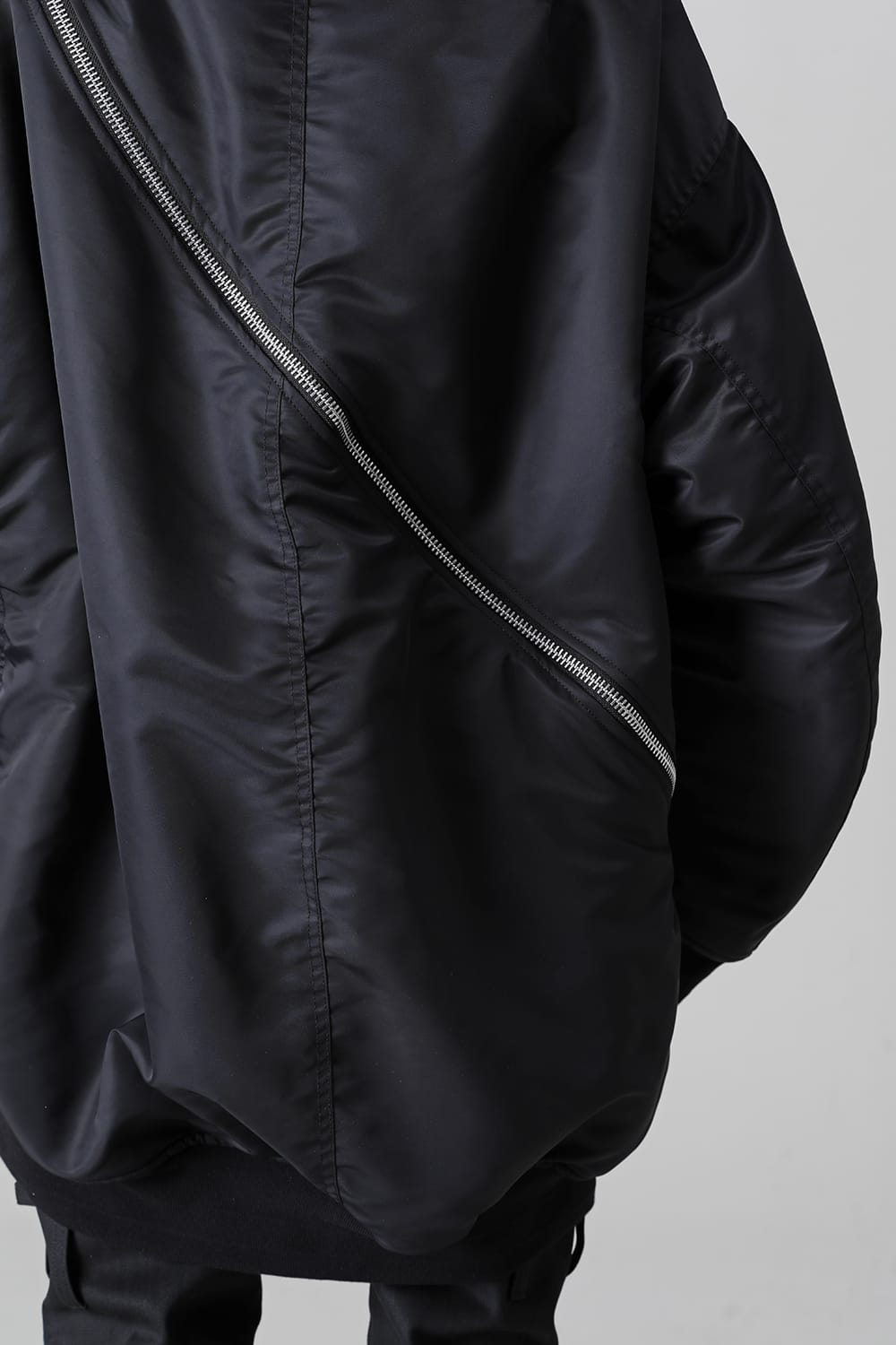double zip balloon shaped bomber jacket