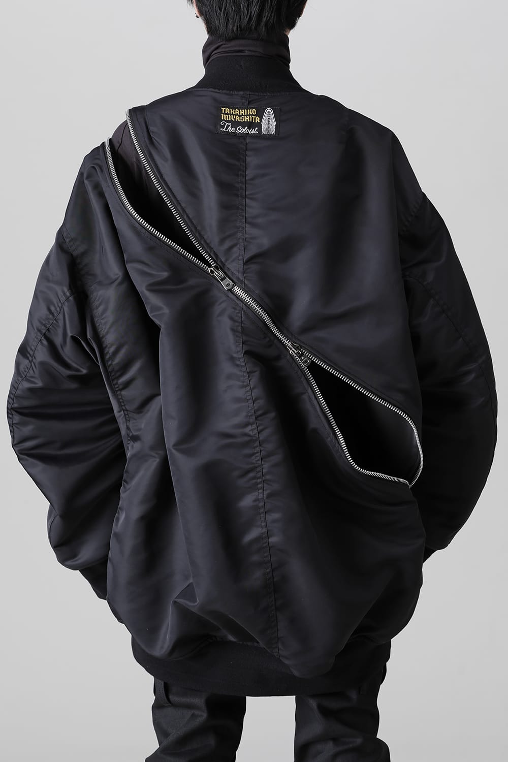 double zip balloon shaped bomber jacket