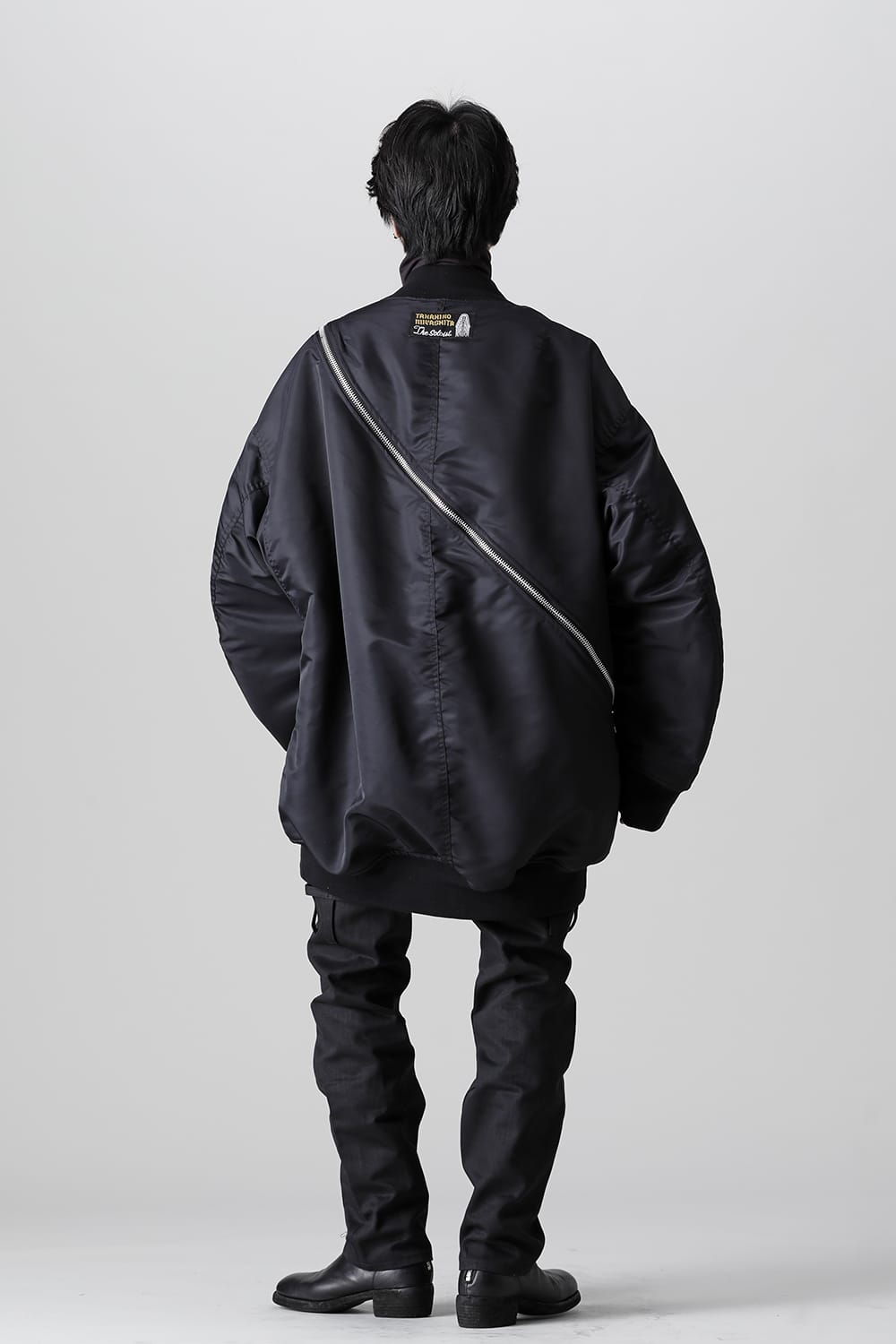 double zip balloon shaped bomber jacket