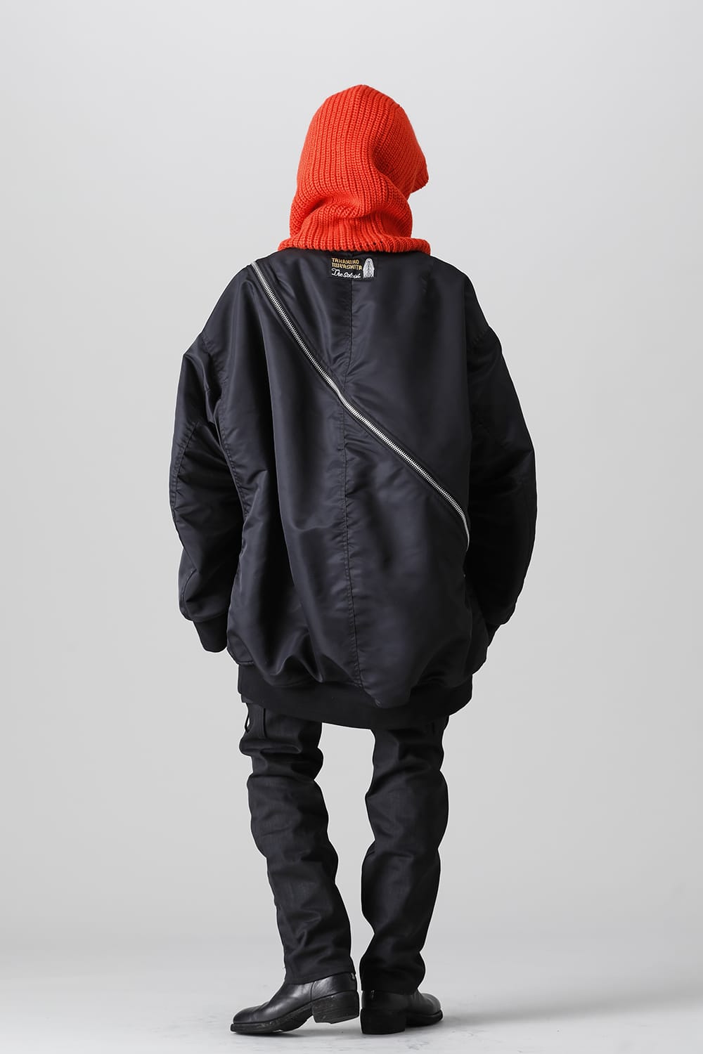 double zip balloon shaped bomber jacket