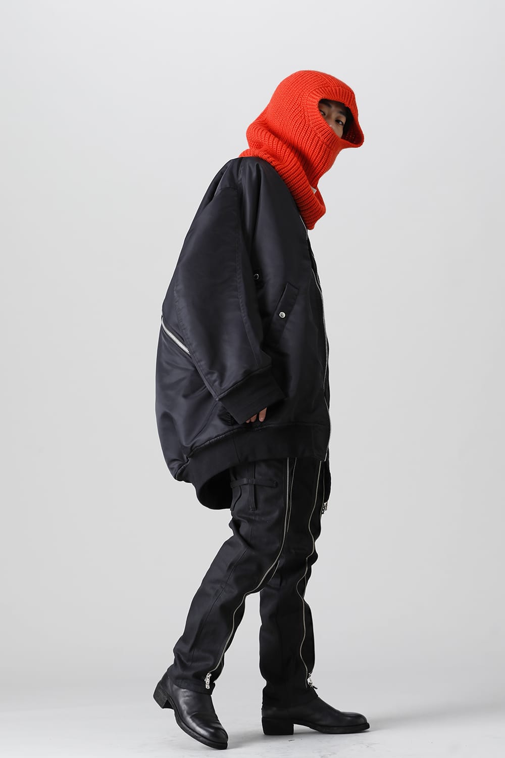 double zip balloon shaped bomber jacket