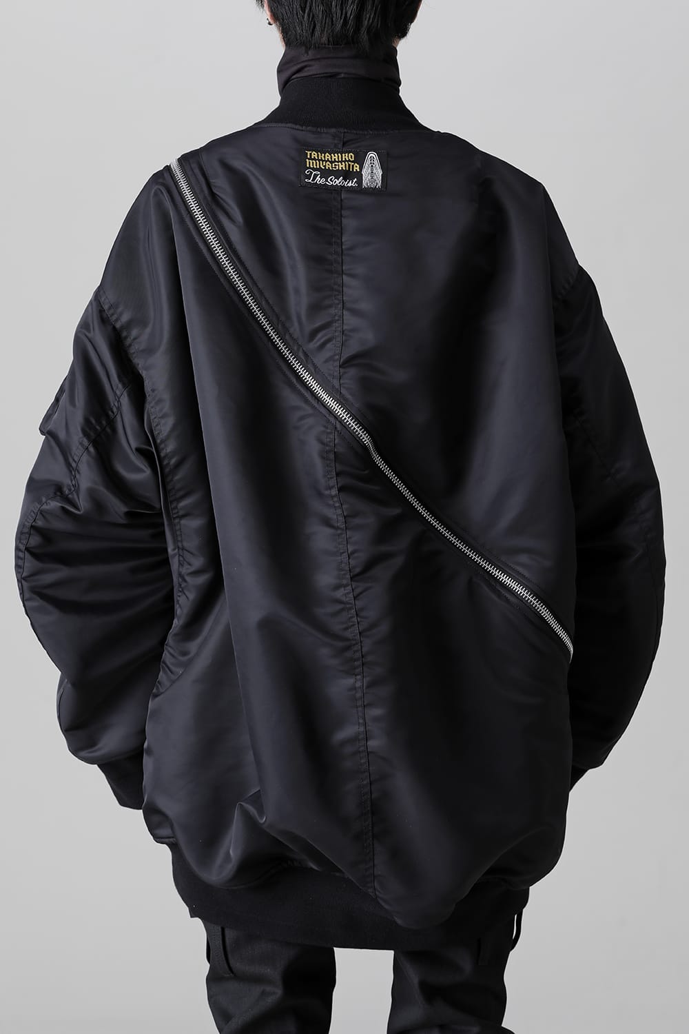 double zip balloon shaped bomber jacket